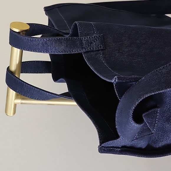 Theory Denim Blue Tote Bag Office Siren - Picture 13 of 16